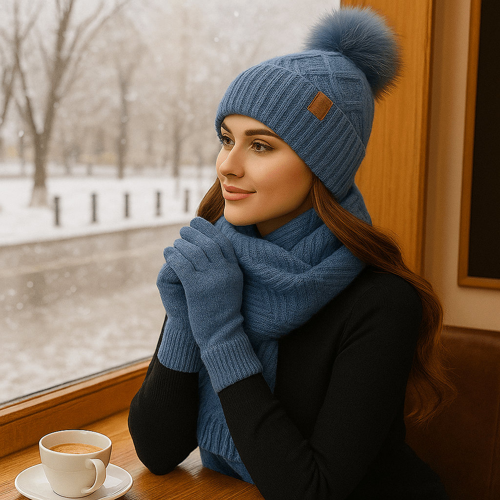 Women's Winter - Hat - Scarf - Gloves Set - Cozy Knit