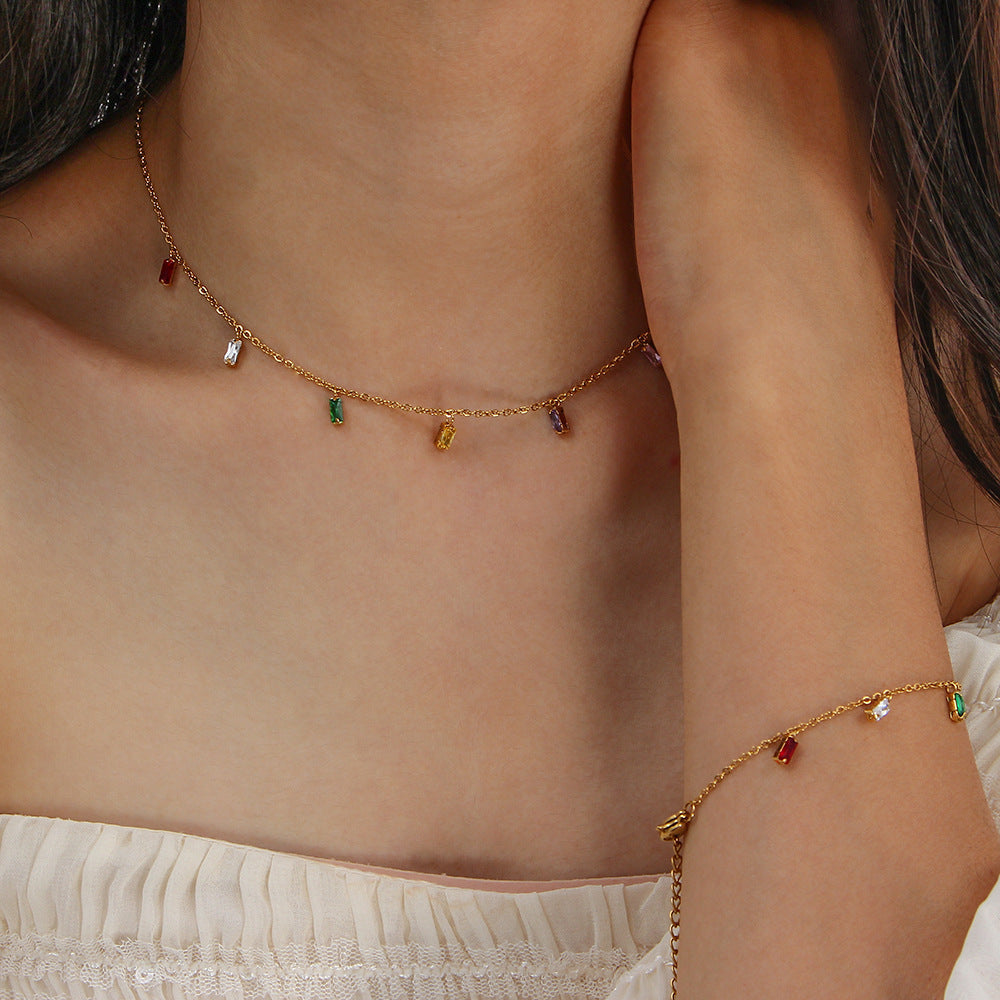Aura gouden edelsteen ketting