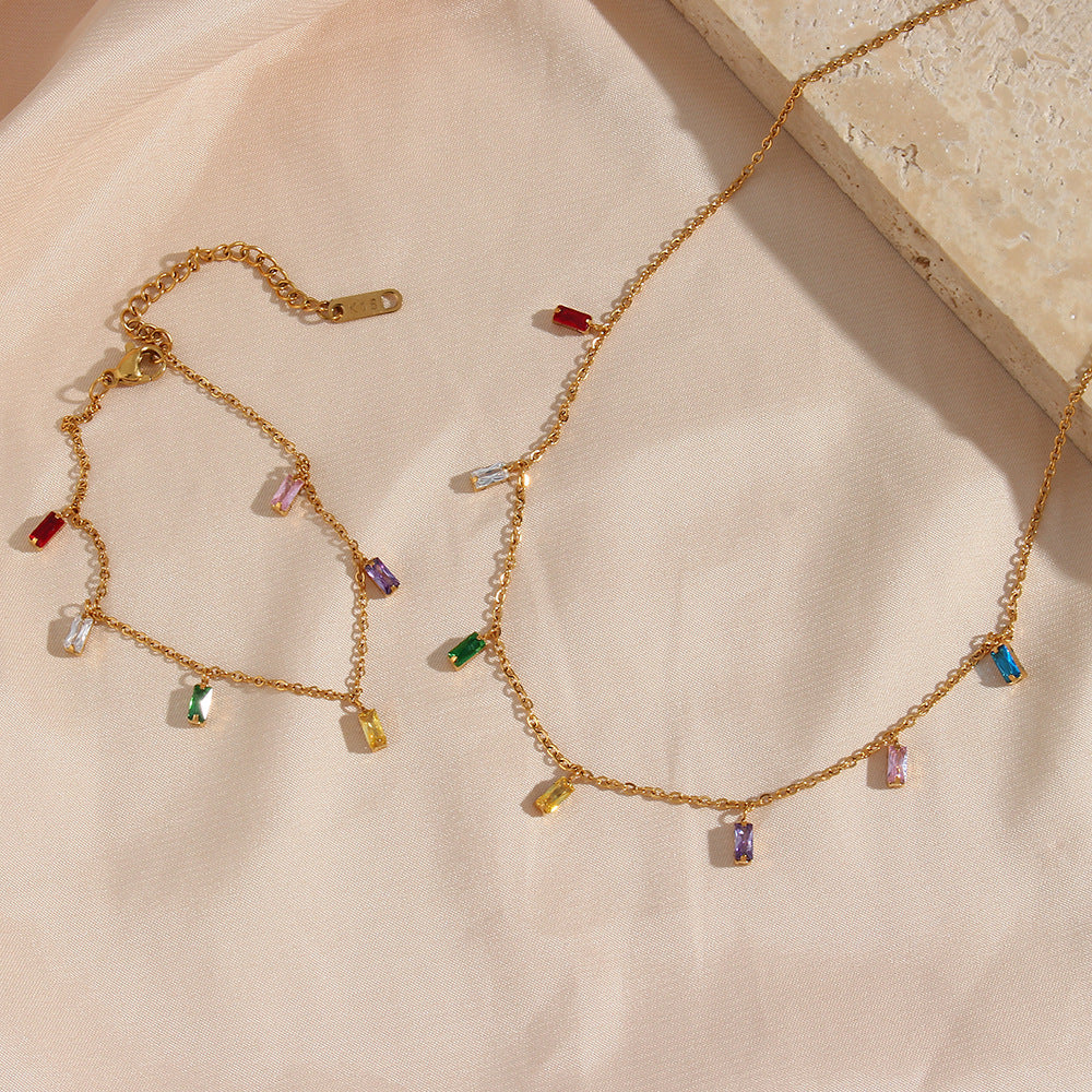Aura gouden edelsteen ketting