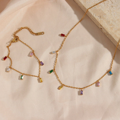 Aura gouden edelsteen ketting