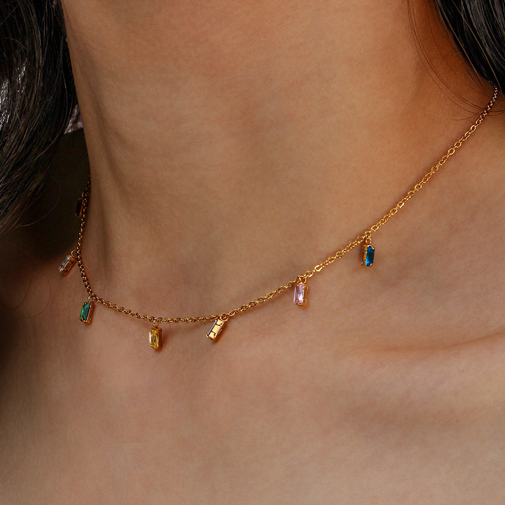 Aura gouden edelsteen ketting