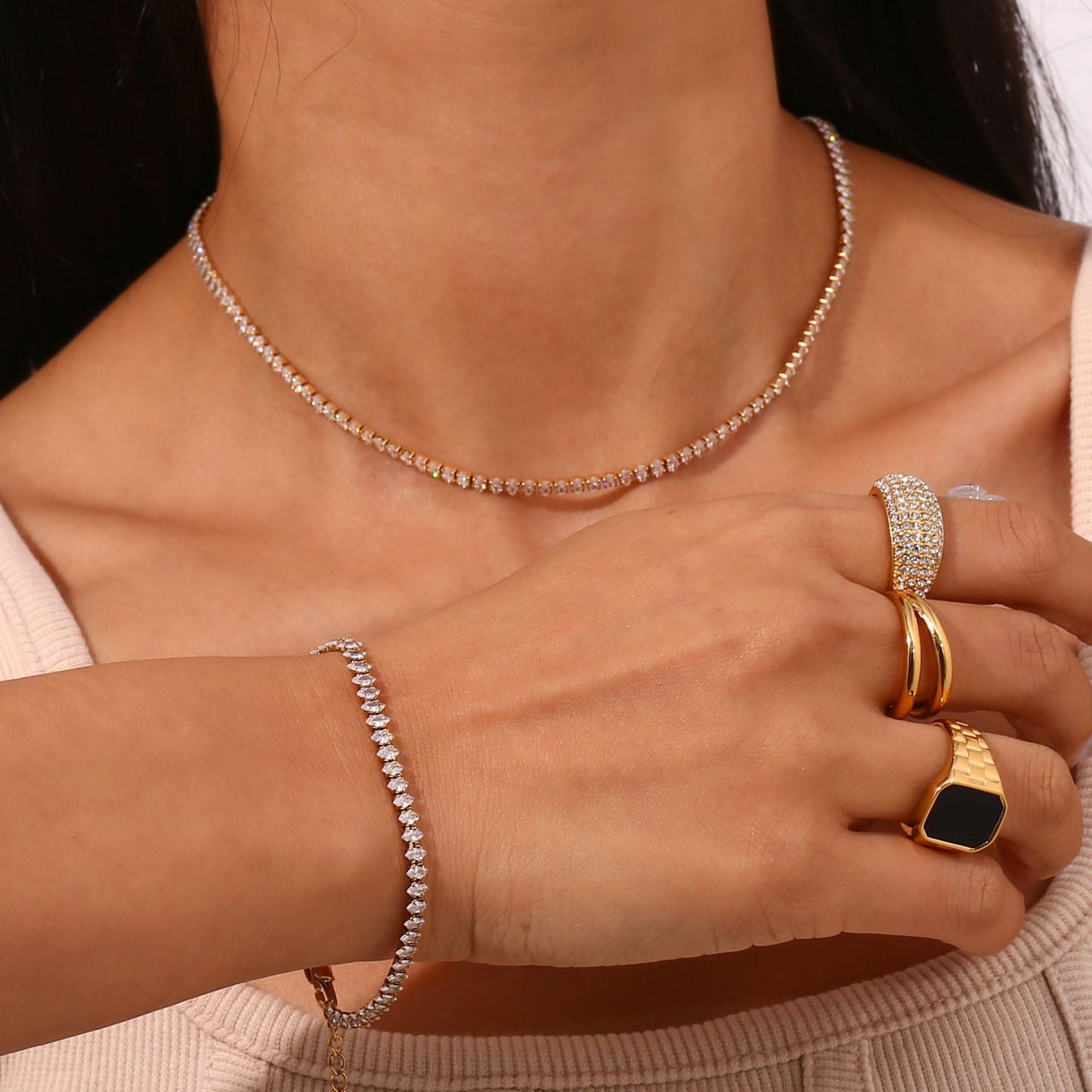 Noreli diamanten tennisketting