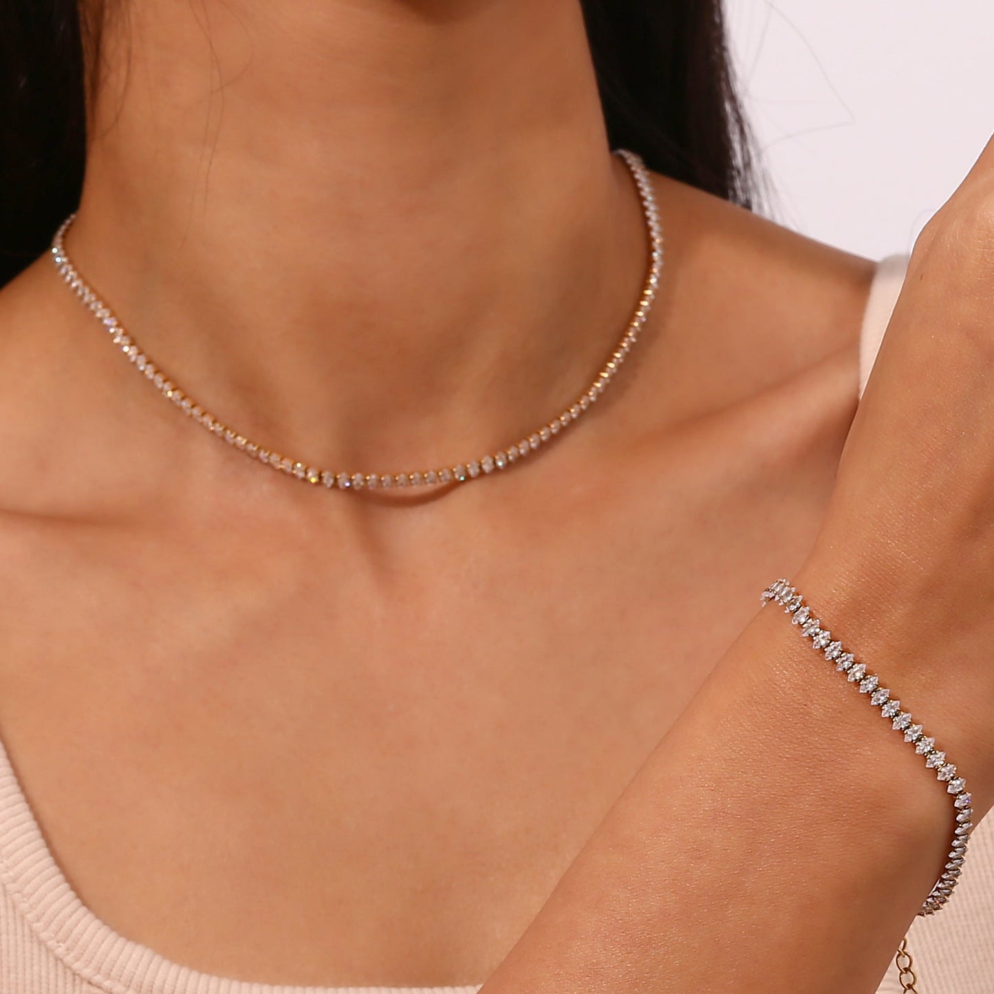 Noreli diamanten tennisketting