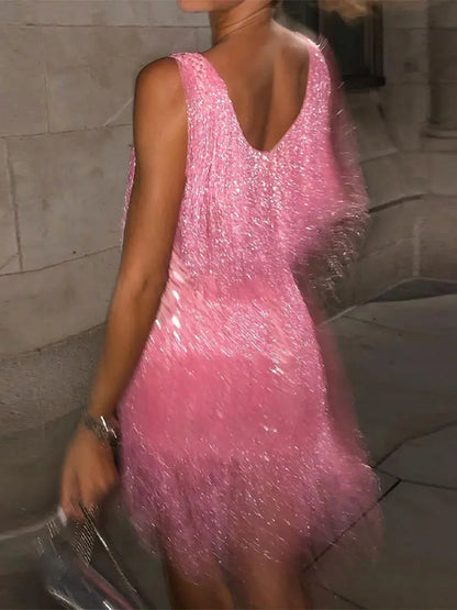 Nancy | Fringe Party Dress