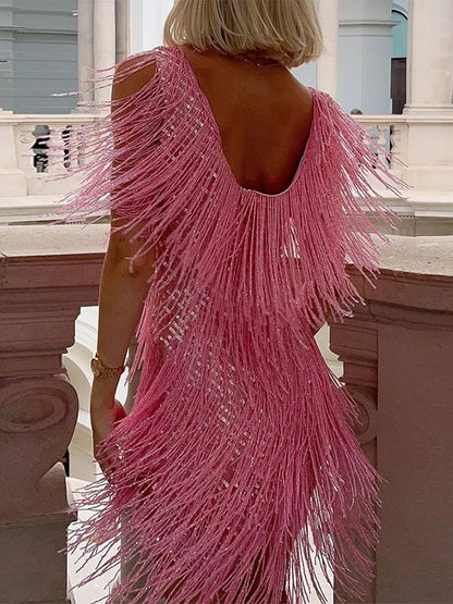 Nancy | Fringe Party Dress