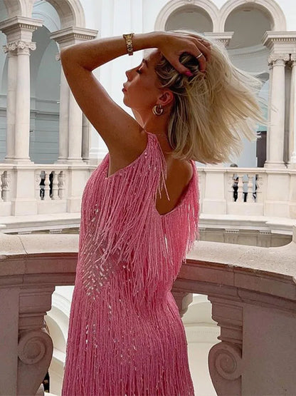 Nancy | Fringe Party Dress