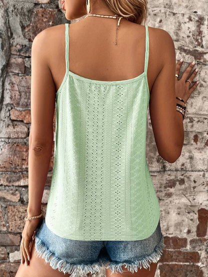 Women’s V-Neck Lace Summer Top with Spaghetti Straps