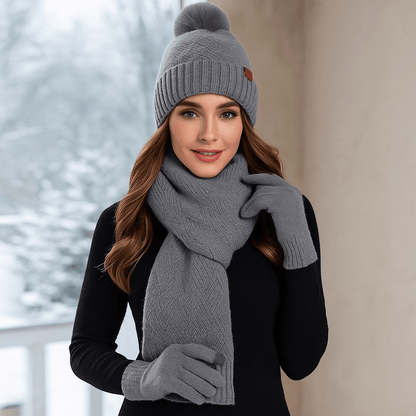 Women's Winter - Hat - Scarf - Gloves Set - Cozy Knit